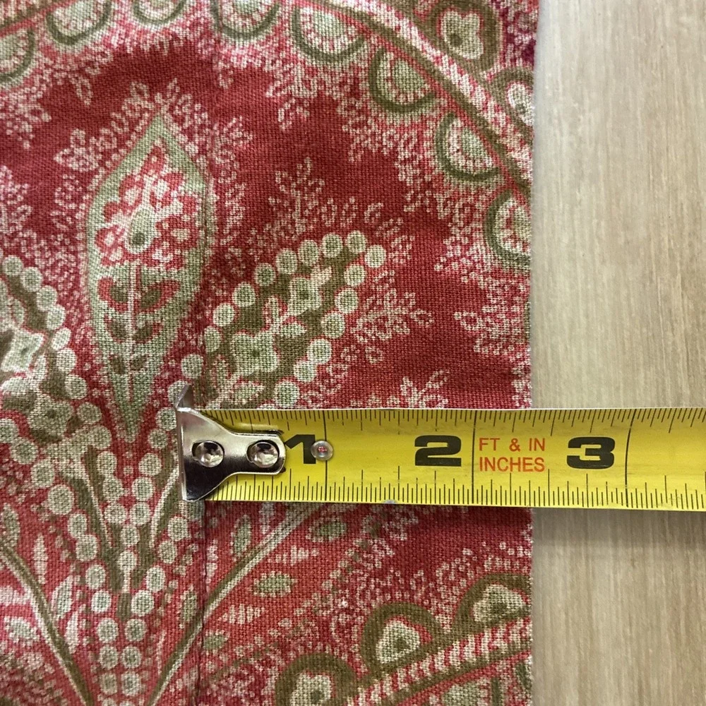 Pottery Barn Marcelle Paisley Floral Cotton linen Standard Pillow Sham Red Sage